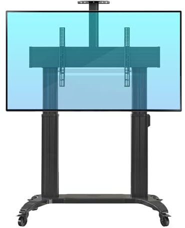 ENJOYOU Chariot TV Mobile en Aluminium pour écrans de 75 à 110 Pouces jusqu'à 300 LB, écrans Plats et incurvés intelligents LCD LED 4K, Support Robuste, étagère, roulettes, VESA Max. 1000x600