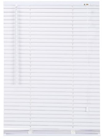 APEX FURNISHINGS PVC Venetian Blinds - 25mm Slats Easy Fit PVC Window Blinds Child Safe Fittings Trimmable curtains Windows Shutters for Home Office (White 120W x 150L cm)