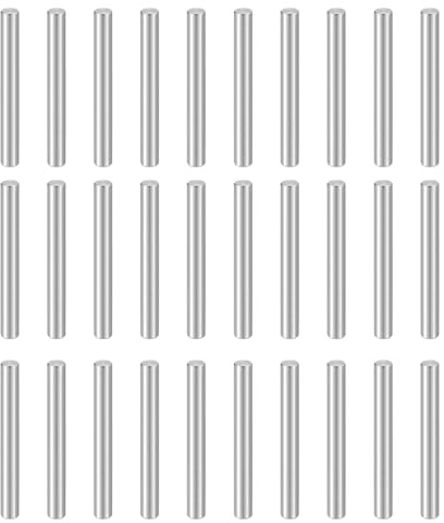 QUARKZMAN 50 Stück Dübel M4(4mm) x 35mm 304 Edelstahl Zylindrische Regalstifte Halterungen Befestigungselemente Für Metallgeräte Holzmöbel DIY Montage Silber