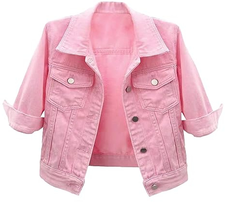 Generico Giubbotto Jeans Donna Giacca in Bomber Smanicato Giubbotti Corti Estiva Giacche di Giacchetto Primaverile Giubbino Elegante Corto Jacket Leggeri Giacchino Corta
