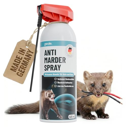 greate Marderabwehr Auto 400ml wirkt sofort - Verbesserte Rezeptur | Langzeit Marderspray - Anti Marder Spray in Deutschland entwickelt & produziert - Marderschutz für Auto - Mader Abwehr