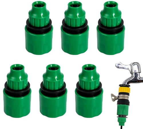 Set di 6 connettori per tubo da 8/12 mm, adattatore per sistema di irrigazione Micro Drip, connettore per tubo da giardino, adattatore rapido per tubo gocciolante e balconi, accessori per sistema di