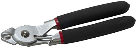 Lisle 61410 Angled Hog Ring Pliers, Black, Silver