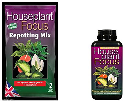 houseplant Focus repotting Mix 2 Litre Bag & houseplant Focus 300ml Feed