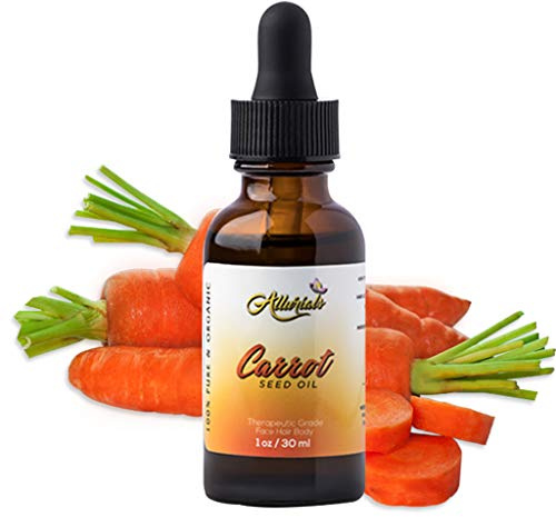 Carrot Seed Oil – 100% Pure, Unrefined, Cold Pressed, All Natural, Organic Daucus Carota - Therapeutic Grade Carrots Moisturizer Cream for Skin and Face Treatment and Hair Growth - 1 Oz by Allurials