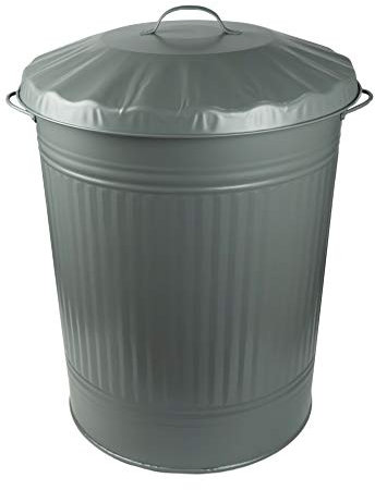 HRB Mülleimer und Wäschebehälter Zink, Vintage Design, sehr stabil (Anthrazit, 84 Liter)