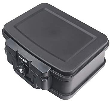 HMF 250451 Feuerfeste Wasserdichte Dokumentenbox | DIN A5 | 38,5 x 16,5 x 28 cm | schwarz