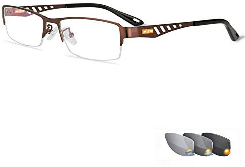 Progressive Multi-Focus-Lesebrille, farbwechselnde Brillen, Ferne und nahe photochrome Sonnenbrillen mit doppeltem Verwendungszweck, stilvolle ultraleichte Brillen für Computertelefone für Herren