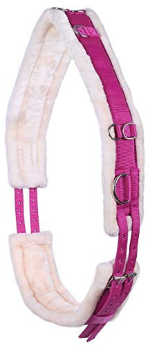 ARBO-INOX - Longiergurt - beidseitig einstellbar - mit Kunstfell - farbig (Pony, Fuchsia)