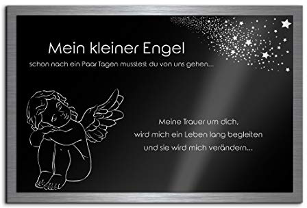 Premium Gedenkplatte Grabplatte mit Gravur | aus Hochglanz Acrylglas und V2A Edelstahlplatte graviert geschützt und 100% wetterfest | Gedenkplatte mit Gravur zum Aufstellen oder Verkleben