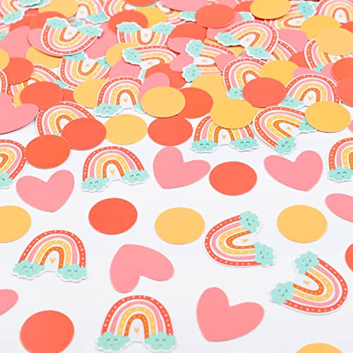 Cheereveal 200 Stück Boho-Regenbogen-Konfetti, Boho-Motto-Partyzubehör Boho-Tischkonfetti für Mädchen, Geburtstag, Babyparty, Hochzeit, Brautparty, Party-Dekoration