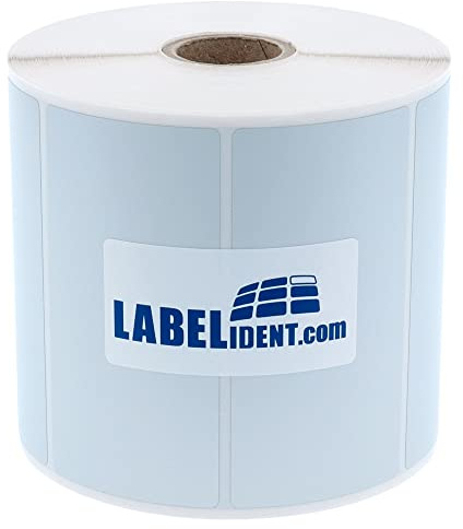 Labelident Polyester Thermotransfer Etiketten silber - 80 x 40 mm - 1.500 PET Etiketten aus wasserfester Polyesterfolie, selbstklebend auf Rolle