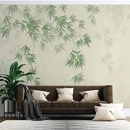 XTSWallpaper Verde Bambú Hojas 240X150Cm Fotomurales Xxl Fotomural Tv Foto Mural Pared 3D Fotomurales Decorativos Papel Tapiz Estéreo 3D Fotomurales 3D Fotomural Vinilo Papel Pintado