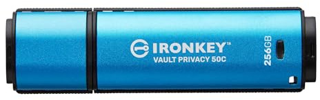Kingston IronKey Vault Privacy 50 FIPS 197 Typ-C -zertifizierter und mit XTS-AES 256-Bit verschlüsselter USB-Stick für mehr Datenschutz - IKVP50C/256GB