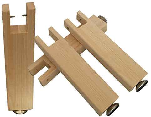 Massivholz Möbelfüße,Verstellbare Betterhöhungen Bettrahmen Stützfüß Holz Sofabeine Ersatz Basisfuß Support Beine für Sofa Schrank Bett 4 Stück (25cm(9.8in)) | Sofabeine Ersatz Basisfuß Support Beine für Sofa Schrank Bett 4 Stück