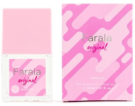 FARALA - Original, Colonia Mujer, 30 ml, Formato Viaje en Spray, Perfume Mujer, Eau de Toilette Natural y Femenina, Aroma Floral Especiado, Fragancia Fresca, Juvenil y de Larga Duración