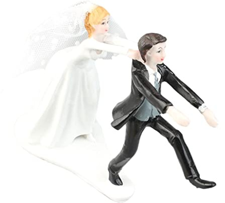 misppro Lustige Hochzeit widerwilliger Bräutigam Harz Kuchen Topper Tortenständer Zubehör