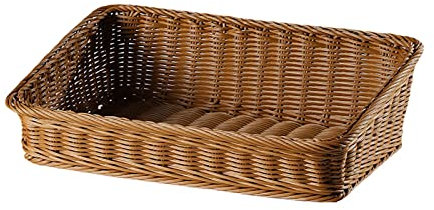 Flechtkorb Regalkorb Schrankkorb Aufbewahrungskörbe Rattan Geflochten Weidenkorb Tablett Handgewebte Obst Brotkörbe, Rechteckige Aufbewahrungskörbe, Picknickkörbe, Aufbewahrungsbox - 40x30x12cm