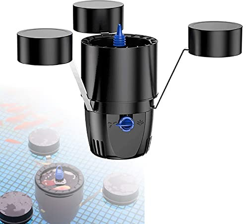YHUEGH Multifunction Floating Skimmer, 2 In 1 Fish pond water surface leaf garbage collector with 3 Fountain Modes, Suitable for Pond Waste Disposer with A Pool Surface Of 25m²