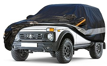 Holthly 10 Schichten Coupé Autoabdeckung Wasserdicht Atmungsaktiv Abdeckung für Lada Niva(1977-2023). Versand Aus Europäischem Lager. Schwarz