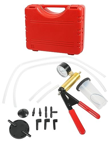 ESEWALAS Brake Bleeder Kit,Brake Bleeder Vacuum Pump Kit with Adapters,Car Accessories 2 in 1 Brake Fluid Bleeder Kit Hand held Vacuum Pump Test Set,Car Brake Clutch Bleeder Tool