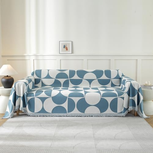Ystyle Telo Copridivano 2 Posti, 180x280 CM, Copridivano Universale Quattro Stagioni, Teli Copri Divano con Braccioli, Copritutto Per Divano Arredamento Per La Casa Antimacchia, Blu