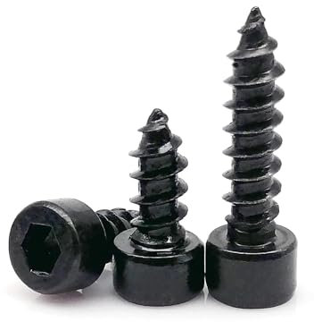 Sechskantschraube, Befestigungselemente, 20 Stück M4 M5 schwarzer Kohlenstoffstahl Sechskant-Innensechskant-Kappenkopf Möbel Holz selbstschneidende Schraube (Farbe: 50 mm, Größe: M5 20 Stück) (Color
