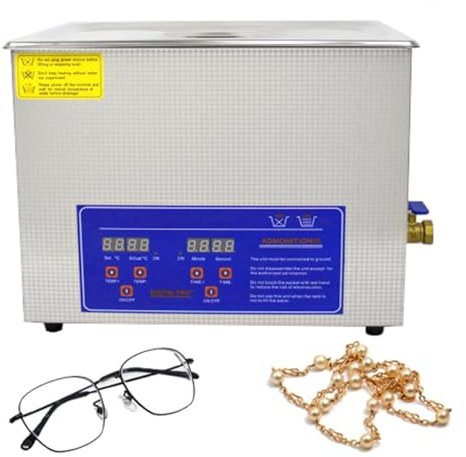 DOZPAL Ultraschall-Reinigungsset – Edelstahlreiniger für professionelles Werkzeug, Schmuck, Brillen, Uhrenhalter, Prothesenteile, Reinigung – Ultraschallreiniger, Heizung und Timer,3L