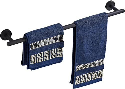 YUET Porte-serviettes 60CM Noir Mat Barre Porte-serviettes à Main Support de Salle de Bain Supports Pour Salles de Bain Cuisine Torchons à Vaisselle Cintre Acier Inoxydable 304 ANTIROUILLE Fixation