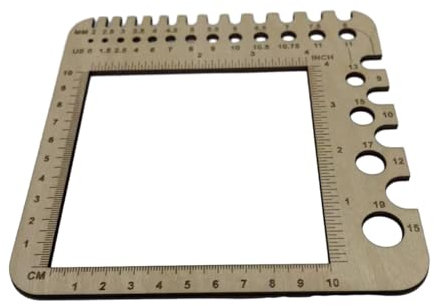 Ukbzxcmws Wood Knitting Gauge Ruler Knitting Needle Ruler Wood Crochet Yarns Knitting Gauge Knitting Needle Measuring Tool Handmade Knitting Tool