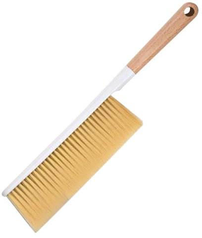 Wooden Hand Brushes, Hangable Hand Broom Cleaning Brushes Wooden Handle, Hangable Bench Brush, Soft Bristles Dusting Brush for Car, Bed, Couch, Furniture