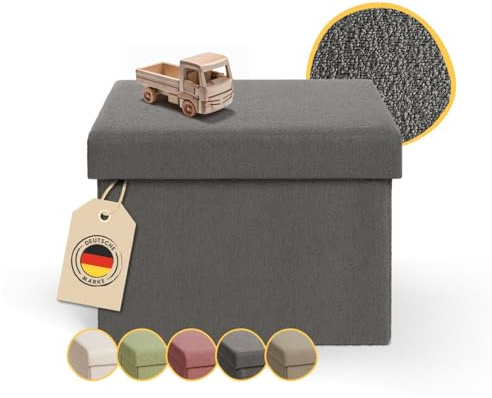 Laleni Sitzbank mit Stauraum Sitzwürfel Polsterhocker 41x31 cm Anthrazit