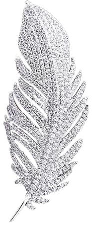 yufana Silberbrosch, Anzug-, Metall- und Vintage-Federmodebrosche für Frauen und Mädchen (Silber323)