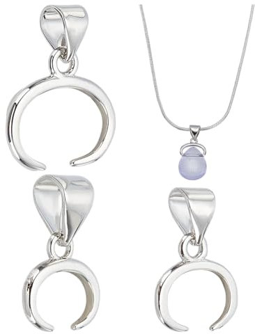 BENECREAT 3 Stück 3 Größen Messing Anhänger Klemmbügel, Anhängerhalter Clip Aus Platin Pinch Bails Verbinder Verschluss Für Halskette Armband Ohrring Anhänger Charms Schmuckherstellung