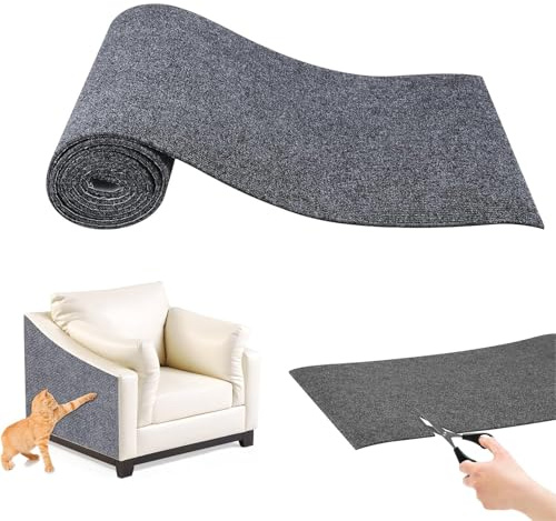 YEWCEP 200cmx30cm Kratzschutz Sofa Katze, DIY Katzen Kratzmatte, Selbstklebend Kratzmatte Katze, Kratzbrett Katzen Kratzschutz Für Katzenständer, Holzgriff, Katzenturm