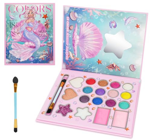 Aomig Kinderschminke 18 Farben Make up Set Spielzeug Waschbares, Sicheres und Ungiftiges Schminkset, Erwachsene Geeignet für Halloween Karneval Weihnachten Weihnachten, Geburtstag, Karneval Geschenke