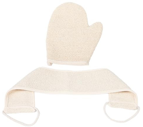MUSISALY Doppelseitiger Körperpeelinghandschuh Aus Sisal Und Jute Peeling-waschlappen Für Körperdusche Rückenschrubber Fäustlingslänge Für Tiefenreinigung Und Massage