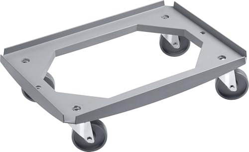 Meister Transportroller 620 x 420 mm - Für Euro-Stapelbehälter 600 x 400 mm - 250 kg Tragkraft - ABS-Gestell - TPE-Räder/Euroroller/Transporthilfe für Stapelboxen/Kistenroller / 0821510