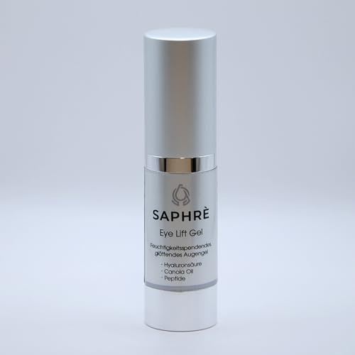 Saphrè Eye Lift Gel – Anti-Aging Augenpflege mit Hyaluronsäure & Panthenol – Feuchtigkeitsspendendes Augengel gegen Falten & Augenringe – 15 ml