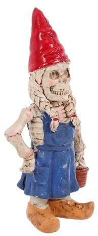 HOLIDYOYO Halloween Ghost Ornament Skeleton Statue for Outdoor Decor Resin Gnome Skeleton Figurine