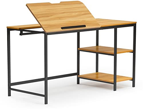 PC-Tisch, Computertisch, 55 Zoll, multifunktionaler Zeichentisch mit Verstellbarer, neigbarer Standplatte, multifunktionaler moderner PC-Schreibtisch, Laptop-Arbeitsplatz, Arbeitszimmer, Schreibtisch