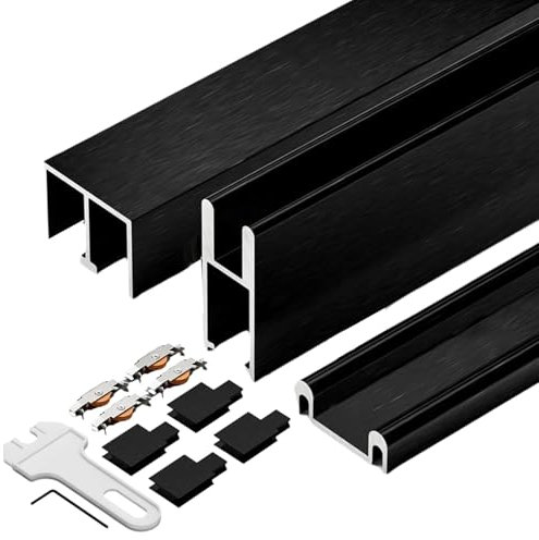 Machtiging SchiebetüRbeschlag,Laufschienen FüR SchiebetüRen,SchiebetüRs Schiene,SchiebetüRsystem Gleitschiene,SchiebetüRs-Hardware-Kit,Reibungsloser Und Betrieb,für Vitrinen und Kleiderschränke