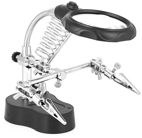 CHEOTIME Helfende Hände Löt station, verstellbare LED-Licht-Lupe mit Hilfs lupen ständer zum Löten, Montage uhr Reparatur