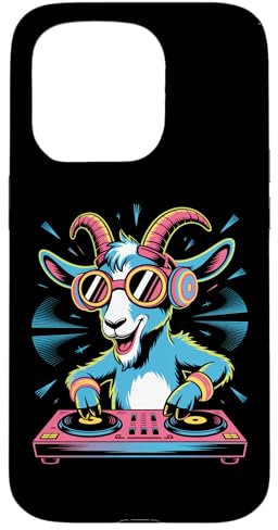 Chèvre Dj Lunettes Casque Musique Coque pour iPhone 15 Pro