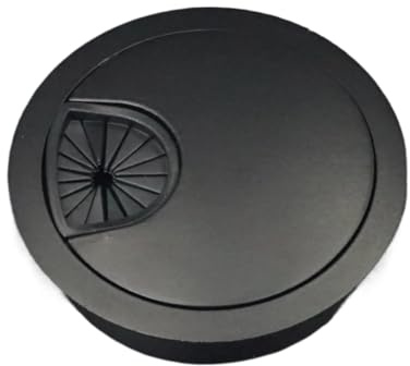 Pasacables de Escritorio Redondo Tapa de Orificio for Cables, Puerto Salida, Mesa, computadora, Escritorio, pasacables Redondo(Matte Black,53mm)