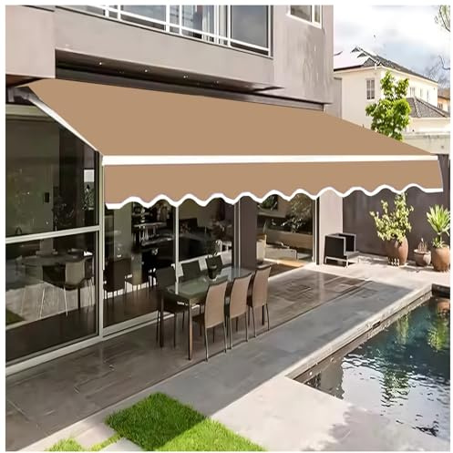 Tessuto di ricambio per tendone parasole per esterni, resistente, 280 g, 100% poliestere, per patio, balcone e portico, dimensioni 2,5 x 10 m (senza cornice)
