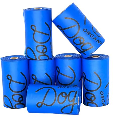 Organic Dog Life Hundekotbeutel biologisch abbaubar als | Kompostierbare Kotbeutel als Rolle für Hunde und Katzen | kein Mikroplastik | 100% kompostierbar & extra widerstandsfähig (Blau-120)