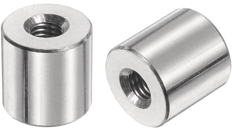 QUARKZMAN 6 Piezas De Tuercas De Acoplamiento Redondas M8, Tuerca De Unión De Acero Inoxidable 304 Longitud De 20mm/0.79 Para Soporte, M8x20x20mm