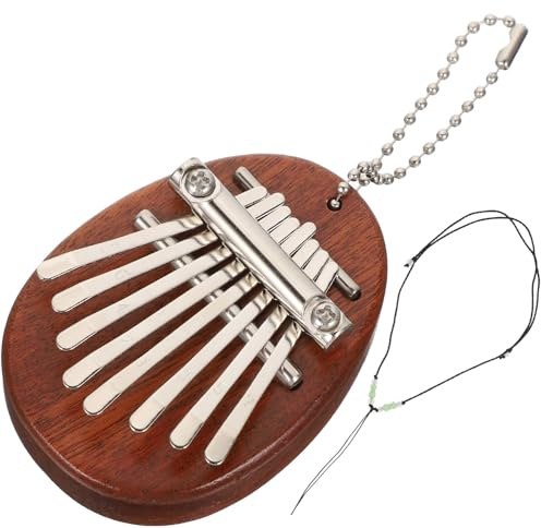 Healeved Mini Kalimba de Madera 8 Teclas Piano de Pulgar con Cuerda Colgante Instrumento Musical Portátil para Principiantes y Obsequio Compacto y Ligero para Uso en Casa y Viajes