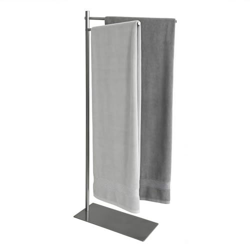 AJIEQAQ Toallero de pie – Toallero de pie con base extra ancha y estable, ahorra espacio – Toallero de baño, alternativa a la escalera (altura estándar)